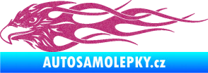 Samolepka Orel 016 levá v plamenech Ultra Metalic růžová