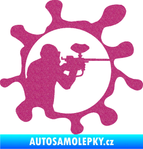 Samolepka Paintball 004 pravá Ultra Metalic růžová