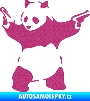 Samolepka Panda 007 levá gangster Ultra Metalic růžová