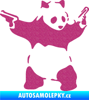 Samolepka Panda 007 pravá gangster Ultra Metalic růžová