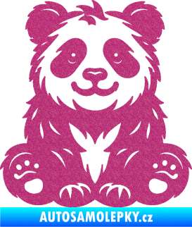 Samolepka Panda 013 levá spokojená Ultra Metalic růžová