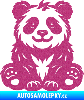 Samolepka Panda 013 pravá spokojená Ultra Metalic růžová