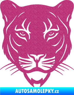 Samolepka Panter 002 hlava black panther Ultra Metalic růžová