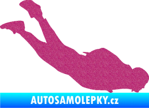 Samolepka Parašutista 003 pravá skok z letadla Ultra Metalic růžová