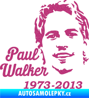 Samolepka Paul Walker 007 RIP Ultra Metalic růžová