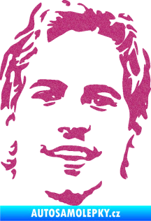 Samolepka Paul Walker 008 pravá obličej Ultra Metalic růžová