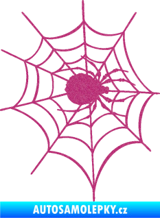 Samolepka Pavouk 016 pravá s pavučinou Ultra Metalic růžová