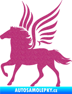 Samolepka Pegas 002 levá okřídlený kůň Ultra Metalic růžová