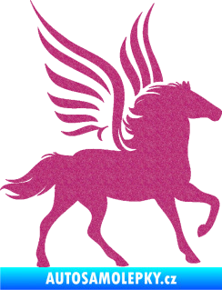 Samolepka Pegas 002 pravá okřídlený kůň Ultra Metalic růžová