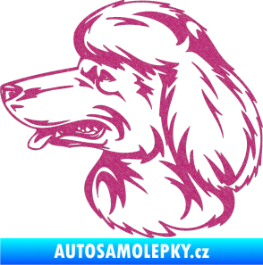 Samolepka Pes 013 levá Pudl Ultra Metalic růžová