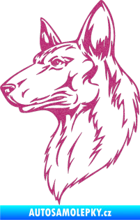 Samolepka Pes 019 levá Ultra Metalic růžová