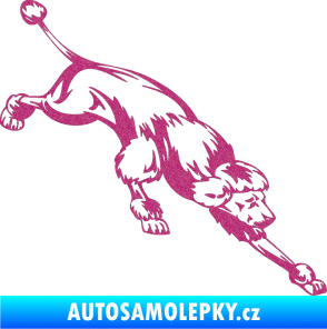 Samolepka Pes 022 pravá Pudl Ultra Metalic růžová