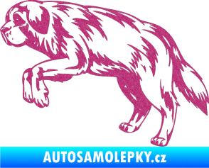 Samolepka Pes 034 levá Ultra Metalic růžová