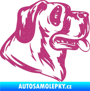 Samolepka Pes 046 pravá Ultra Metalic růžová