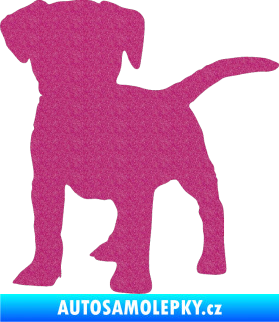 Samolepka Pes 056 levá štěně Ultra Metalic růžová