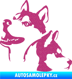 Samolepka Pes 117 levá husky Ultra Metalic růžová