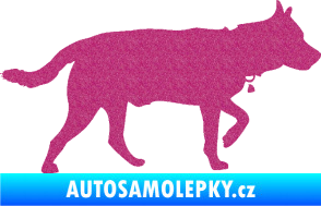 Samolepka Pes 121 pravá německý ovčák Ultra Metalic růžová