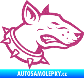 Samolepka Pes 167 pravá pitbull Ultra Metalic růžová