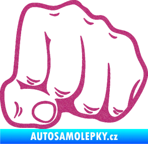 Samolepka Pěst 003 pravá Ultra Metalic růžová