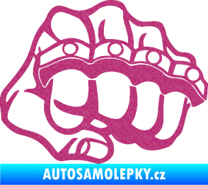Samolepka Pěst boxer pravá Ultra Metalic růžová