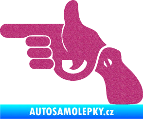 Samolepka Pistole 002 levá han gun Ultra Metalic růžová