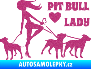 Samolepka Pit Bull lady pravá Ultra Metalic růžová