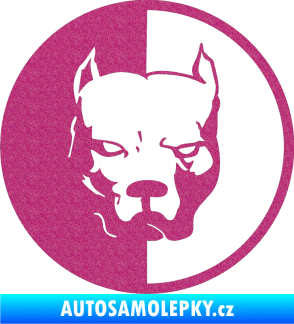 Samolepka Pitbull 001 kruh levá Ultra Metalic růžová