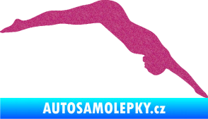 Samolepka Plavání 003  pravá skok do vody Ultra Metalic růžová