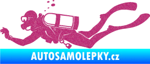 Samolepka Potápěč 011 levá Ultra Metalic růžová