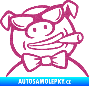 Samolepka Prase 005 pravá s doutnikem Ultra Metalic růžová