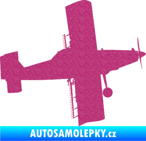 Samolepka Práškovací letoun Čmelák pravá Ultra Metalic růžová