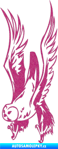 Samolepka Predators 019 levá sova Ultra Metalic růžová