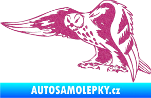 Samolepka Predators 094 levá sova Ultra Metalic růžová