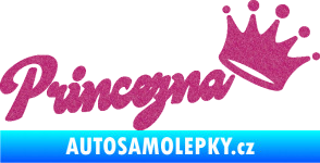 Samolepka Princezna s korunkou 001 nápis Ultra Metalic růžová