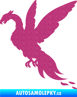 Samolepka Pták Fénix 001 levá Ultra Metalic růžová