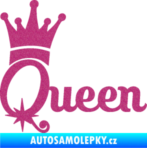 Samolepka Queen 002 s korunkou Ultra Metalic růžová