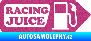 Samolepka Racing juice symbol tankování Ultra Metalic růžová