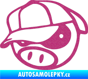 Samolepka Rally pig 003 levá Ultra Metalic růžová