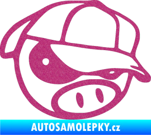 Samolepka Rally pig 003 pravá Ultra Metalic růžová