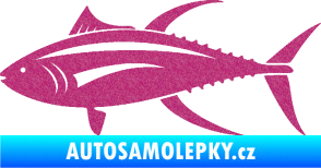 Samolepka Ryba 013 levá tuňák Ultra Metalic růžová