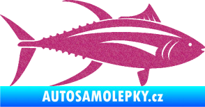 Samolepka Ryba 013 pravá tuňák Ultra Metalic růžová