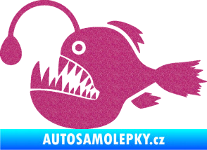 Samolepka Ryba 022 levá mořský ďas s lampičkou Ultra Metalic růžová