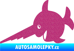 Samolepka Ryba 023 piloun levá Ultra Metalic růžová
