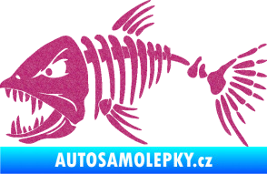 Samolepka Ryba kostra 005 levá Ultra Metalic růžová