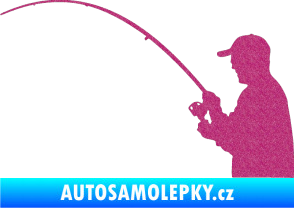 Samolepka Rybář 001 levá Ultra Metalic růžová