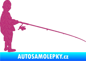 Samolepka Rybář 009 pravá Ultra Metalic růžová