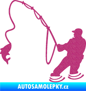 Samolepka Rybář 018 levá Ultra Metalic růžová