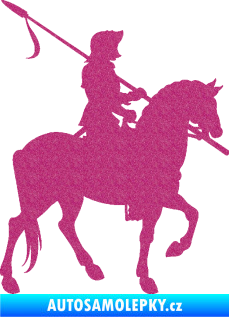 Samolepka Rytíř na koni pravá Ultra Metalic růžová