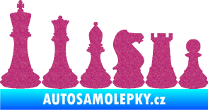 Samolepka Šachy 001 levá Ultra Metalic růžová