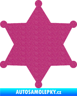 Samolepka Sheriff 002 hvězda Ultra Metalic růžová